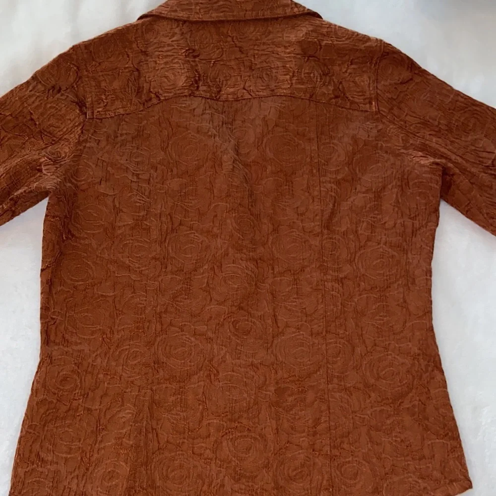 Chicos rust jacket Silver buttons Tailored